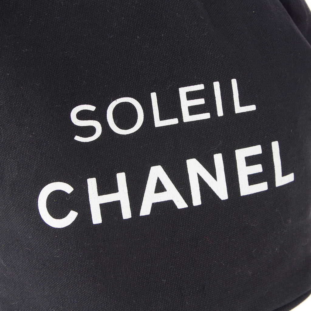 Chanel * Bucket Shoulder Pool Bag Black Canvas