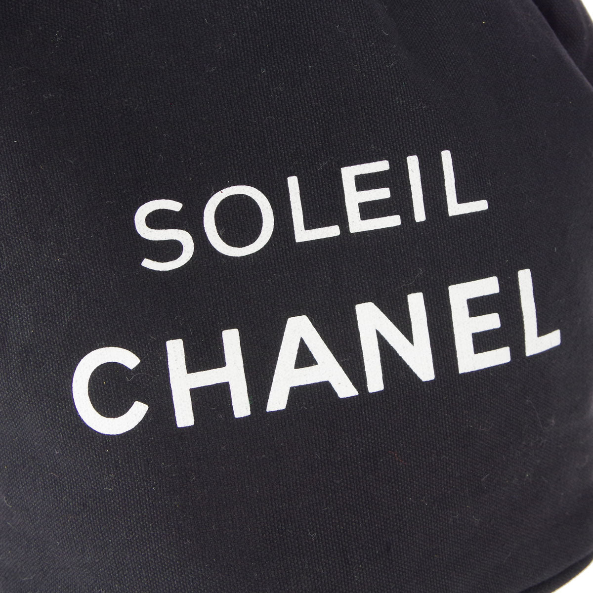 Chanel * Bucket Shoulder Pool Bag Black Canvas