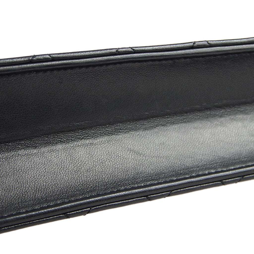 Chanel * 1989-1991 Small Double Turnlock Handbag Black Lambskin