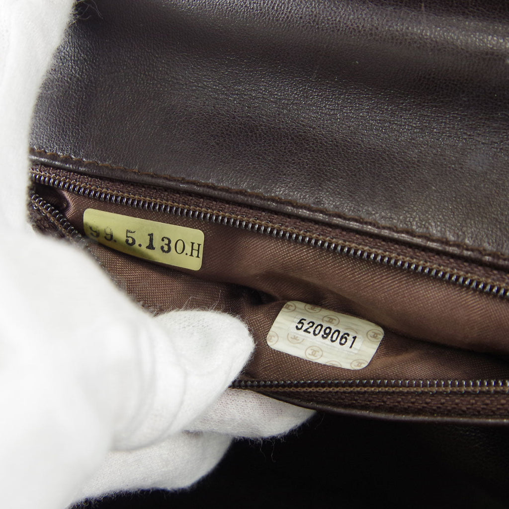 Chanel * Braided Shoulder Bag Brown Nylon Knit