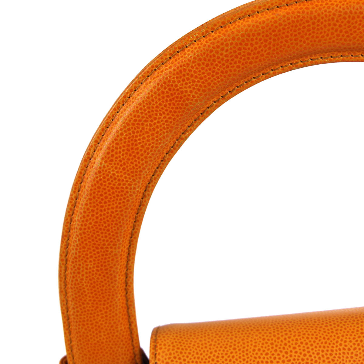 Chanel * 1997-1999 Shopping Handbag Medium Orange Caviar