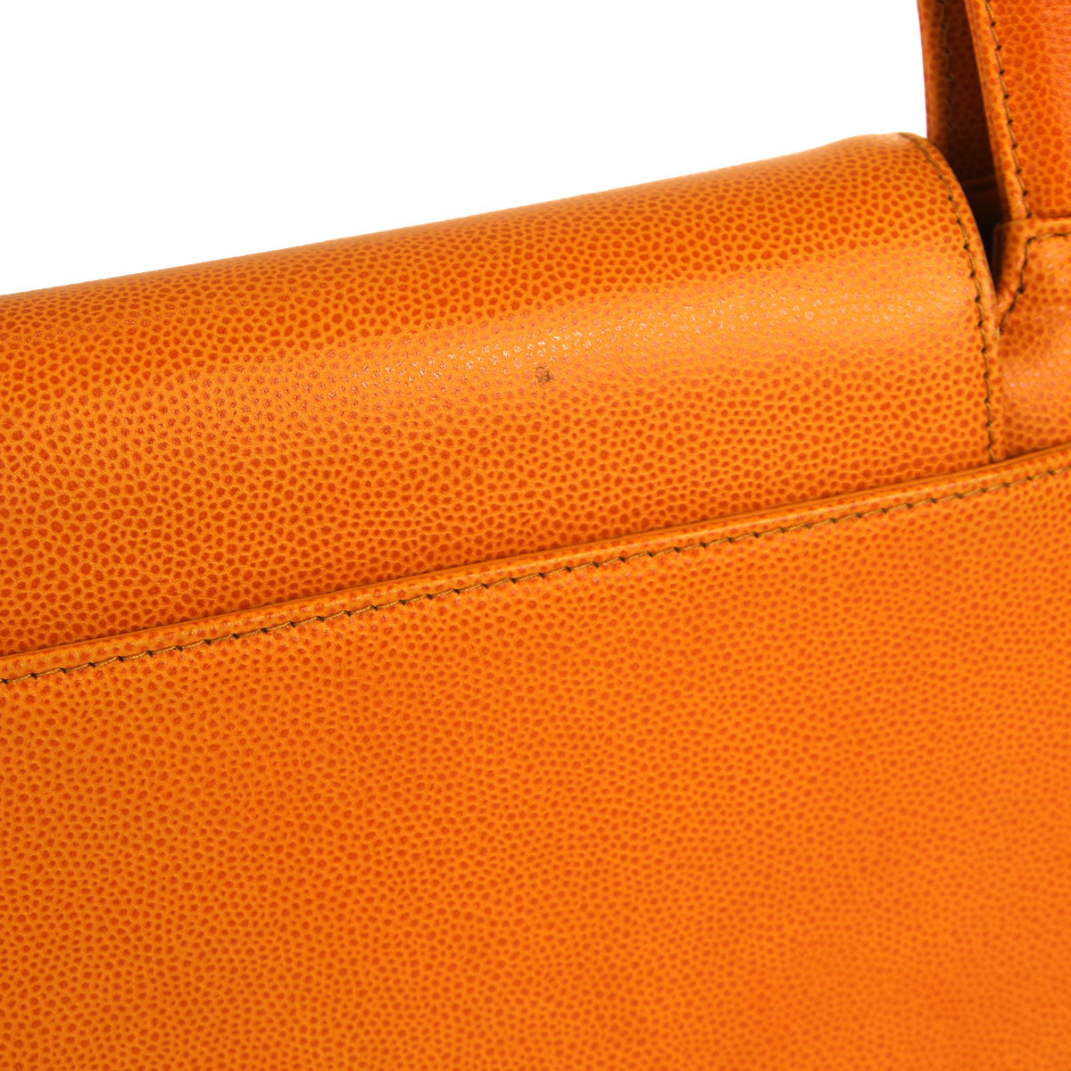 Chanel * 1997-1999 Shopping Handbag Medium Orange Caviar