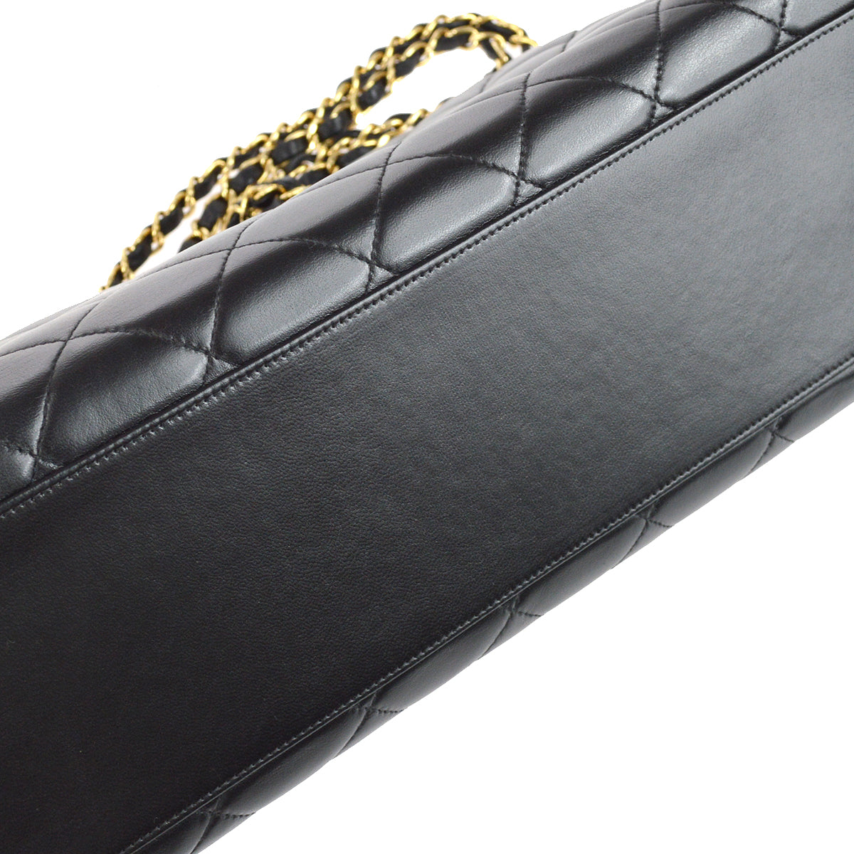 Chanel Chain Shoulder Tote Bag Black Lambskin