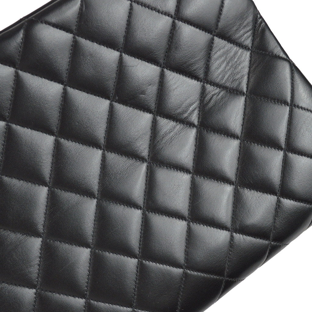 Chanel Chain Shoulder Tote Bag Black Lambskin