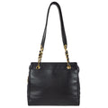Chanel Triple CC Chain Shoulder Tote Bag Black Caviar