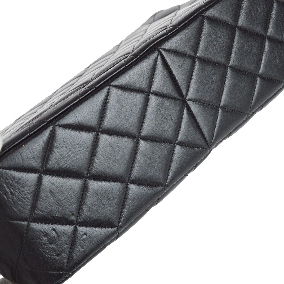 Chanel 1996-1997 Black Lambskin Jumbo Classic Flap Bag