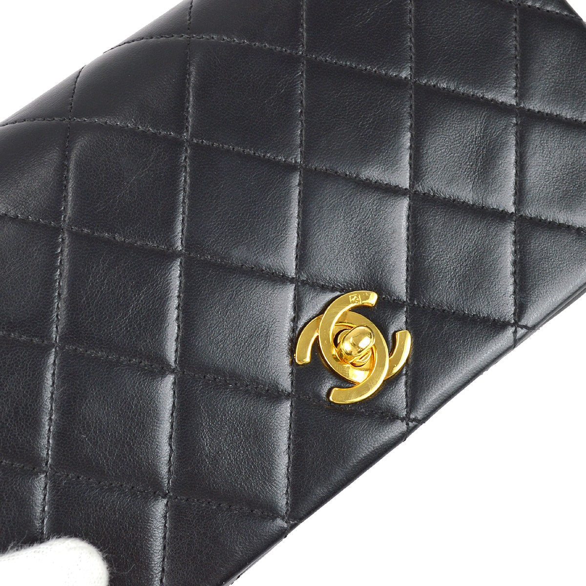 Chanel Full Flap Chain Shoulder Bag Black Lambskin
