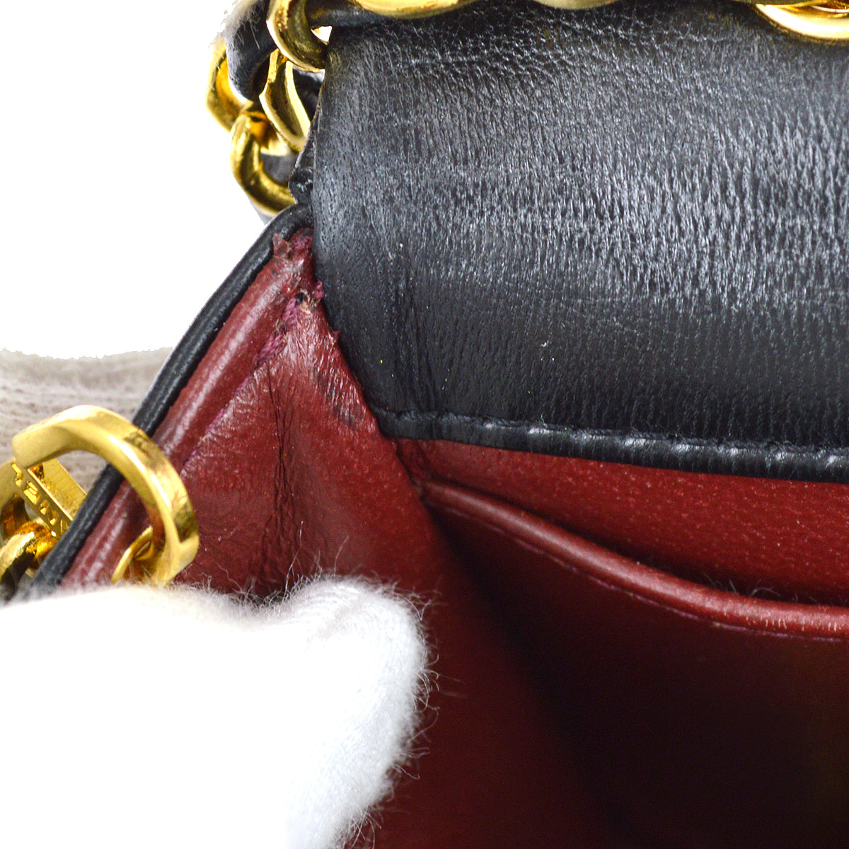 Chanel Full Flap Chain Shoulder Bag Black Lambskin