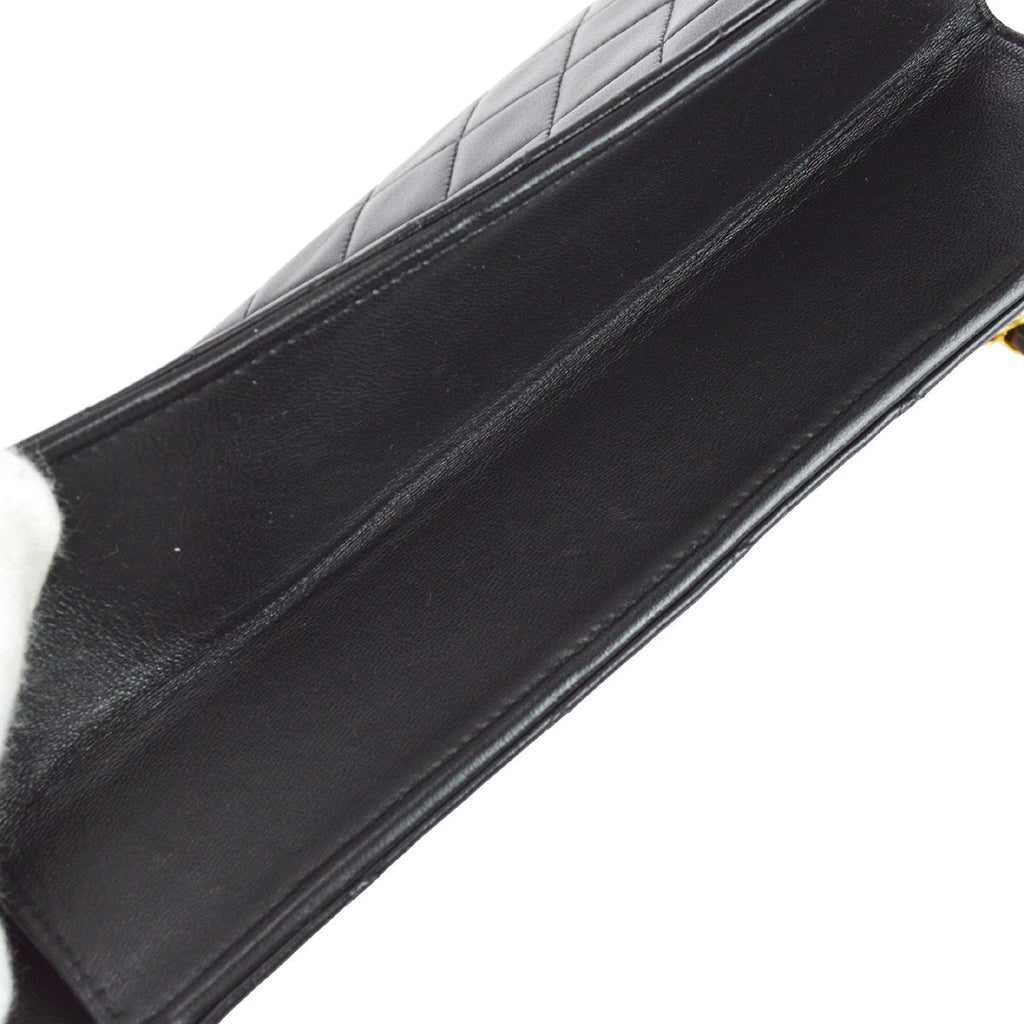 Chanel Black Lambskin Medium Half Flap Shoulder Bag