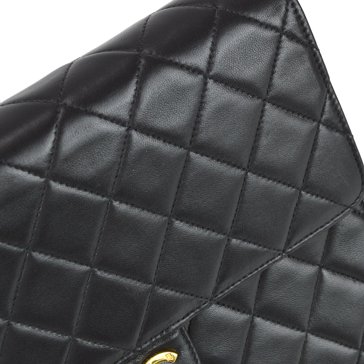 Chanel Black Lambskin Medium Half Flap Shoulder Bag