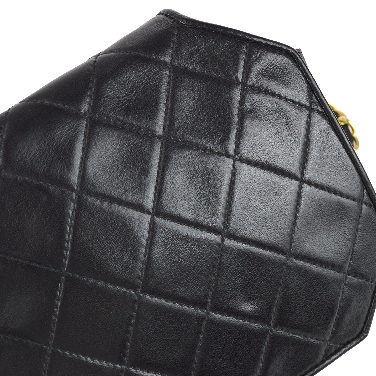 Chanel 1989-1991 Octagonal Flap Bag Mini Black Lambskin