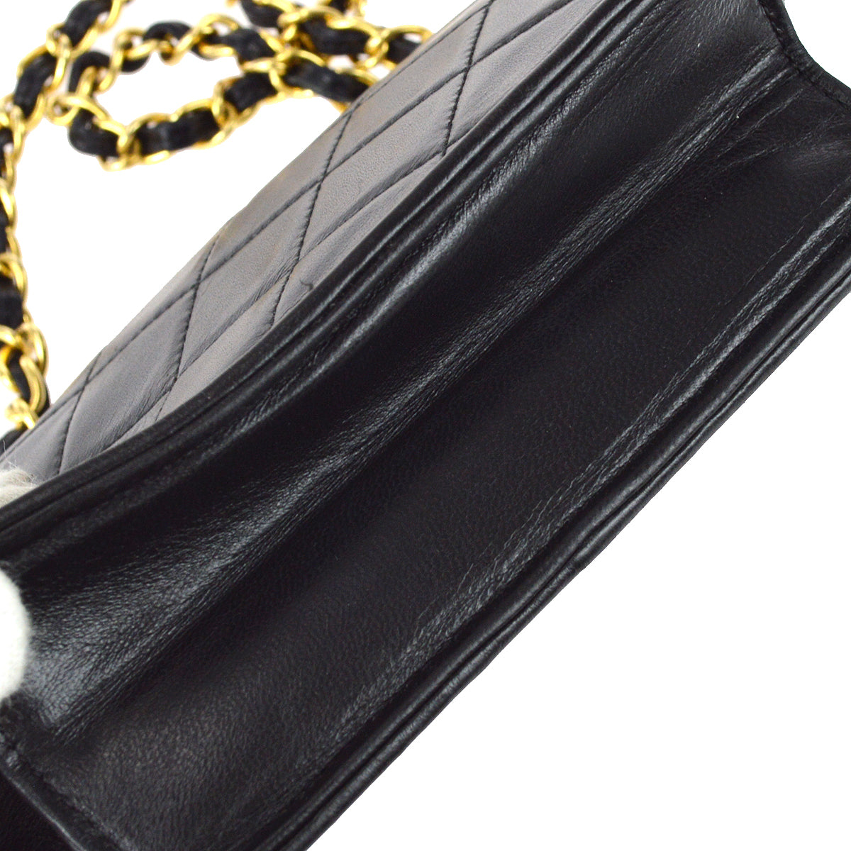 Chanel 1989-1991 Octagonal Flap Bag Mini Black Lambskin