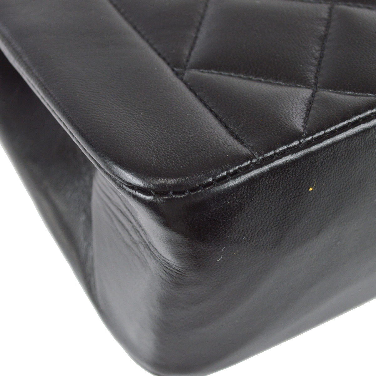 Chanel 1991-1994 Black Lambskin Small Diana Flap Bag