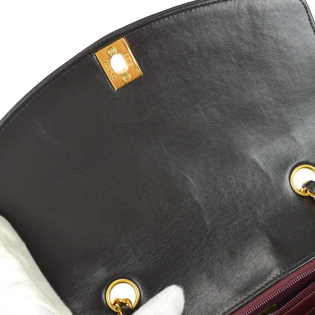 Chanel 1991-1994 Black Lambskin Small Diana Flap Bag