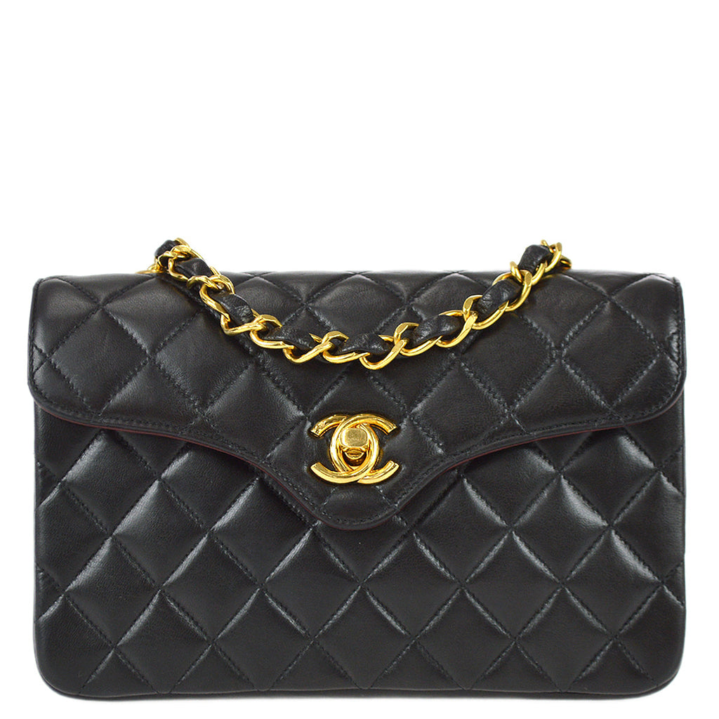 Chanel Chain Shoulder Bag Black Lambskin