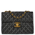 Chanel Classic Flap Jumbo Shoulder Bag Black Lambskin