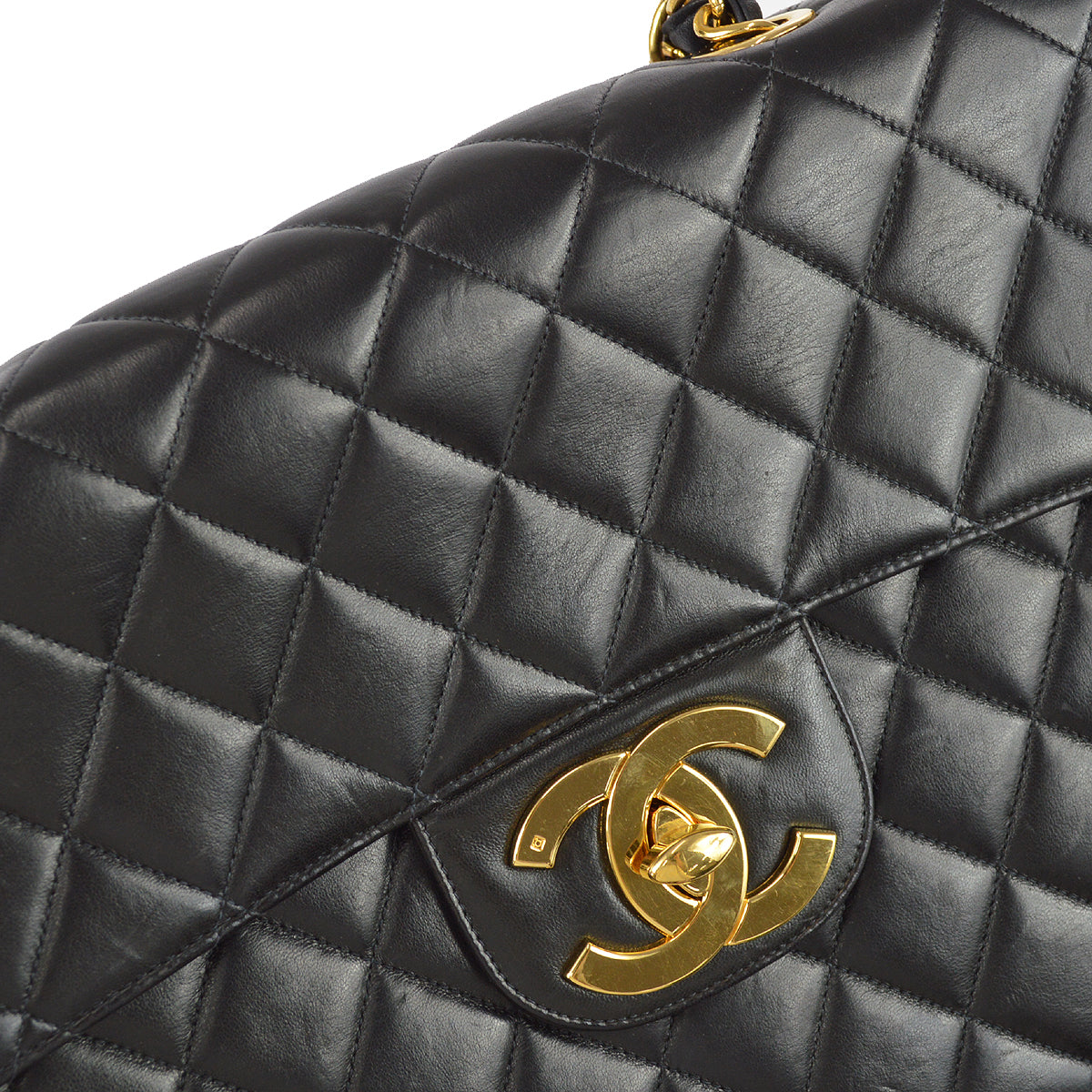 Chanel Classic Flap Jumbo Shoulder Bag Black Lambskin