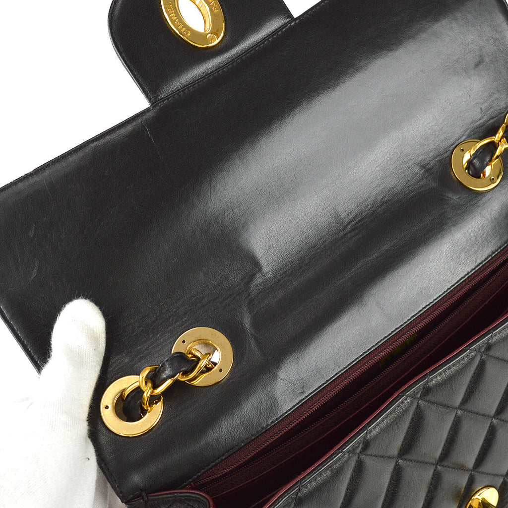 Chanel Classic Flap Jumbo Shoulder Bag Black Lambskin