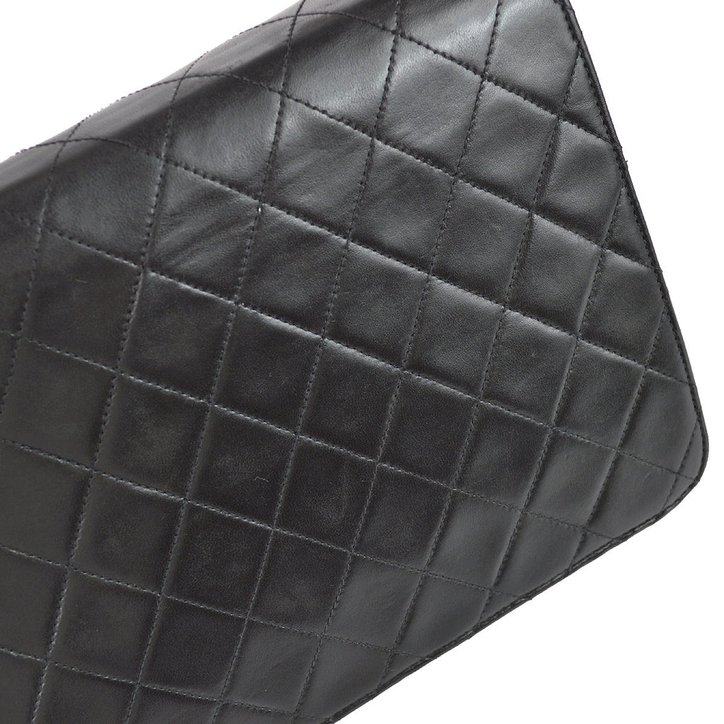 Chanel Black Lambskin Medium Half Flap Shoulder Bag