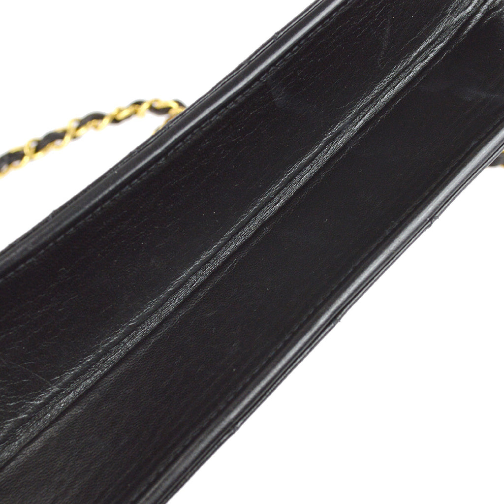 Chanel Black Lambskin Medium Half Flap Shoulder Bag