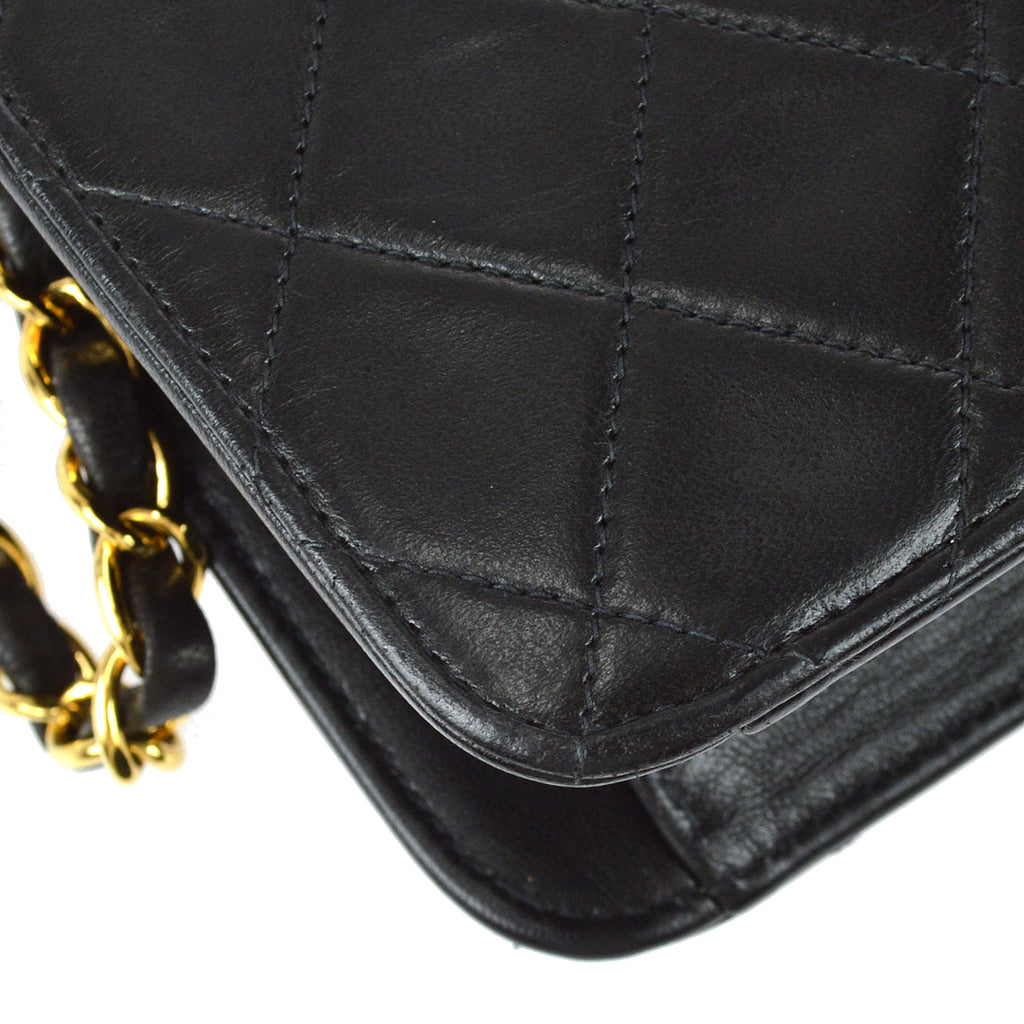 Chanel Black Lambskin Medium Half Flap Shoulder Bag
