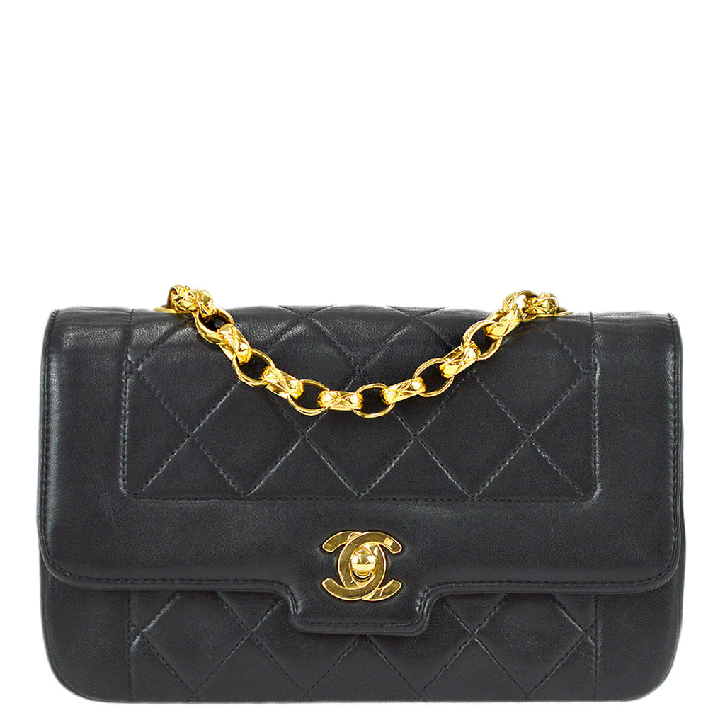 Chanel Classic Flap Bijou Chain Shoulder Bag Black Lambskin