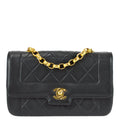 Chanel Classic Flap Bijou Chain Shoulder Bag Black Lambskin