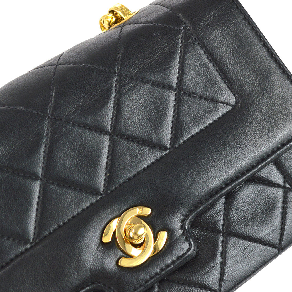 Chanel Classic Flap Bijou Chain Shoulder Bag Black Lambskin