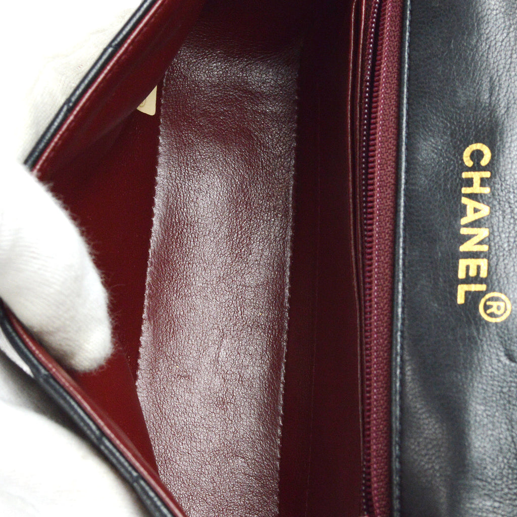 Chanel Classic Flap Bijou Chain Shoulder Bag Black Lambskin