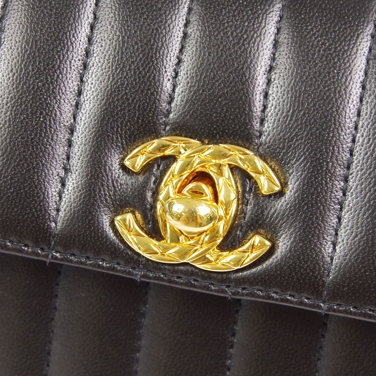 Chanel * Mademoiselle Chain Shoulder Bag Black Lambskin