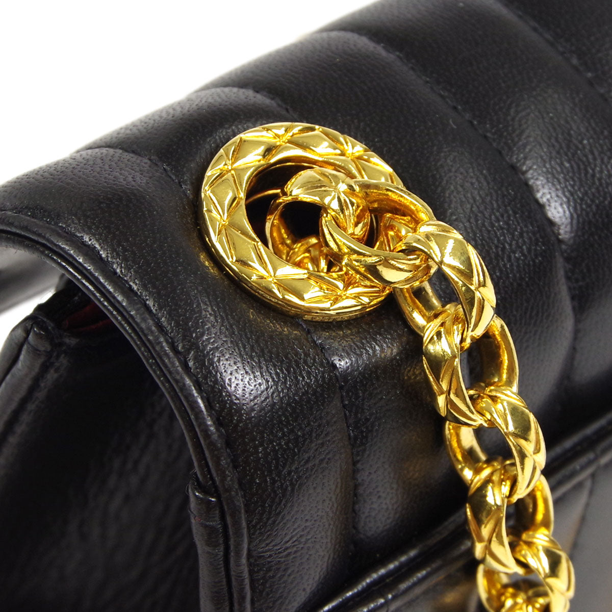 Chanel * Mademoiselle Chain Shoulder Bag Black Lambskin