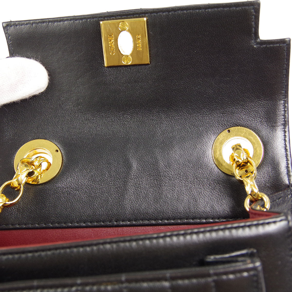Chanel * Mademoiselle Chain Shoulder Bag Black Lambskin