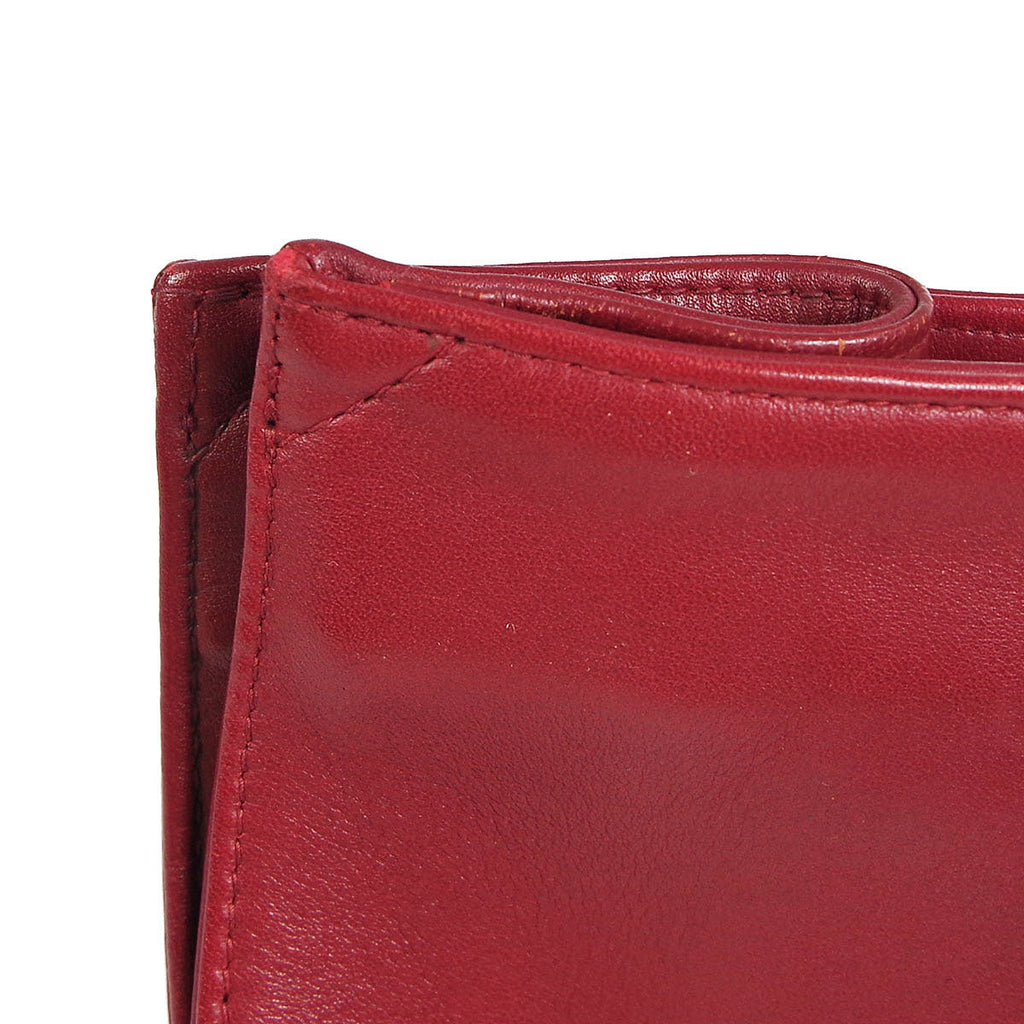 Chanel * Chain Shoulder Tote Bag Red Lambskin