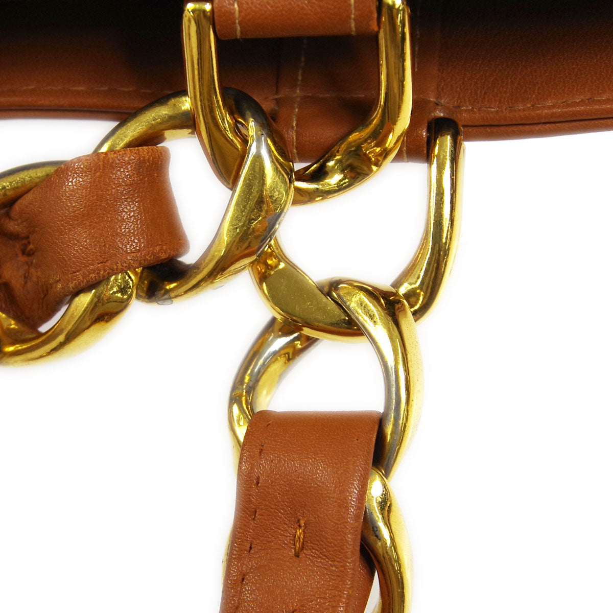 Chanel * Chain Shoulder Tote Bag Brown Lambskin