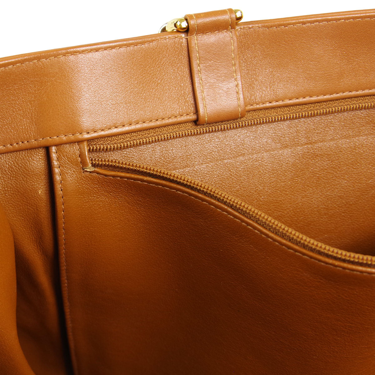 Chanel * Chain Shoulder Tote Bag Brown Lambskin