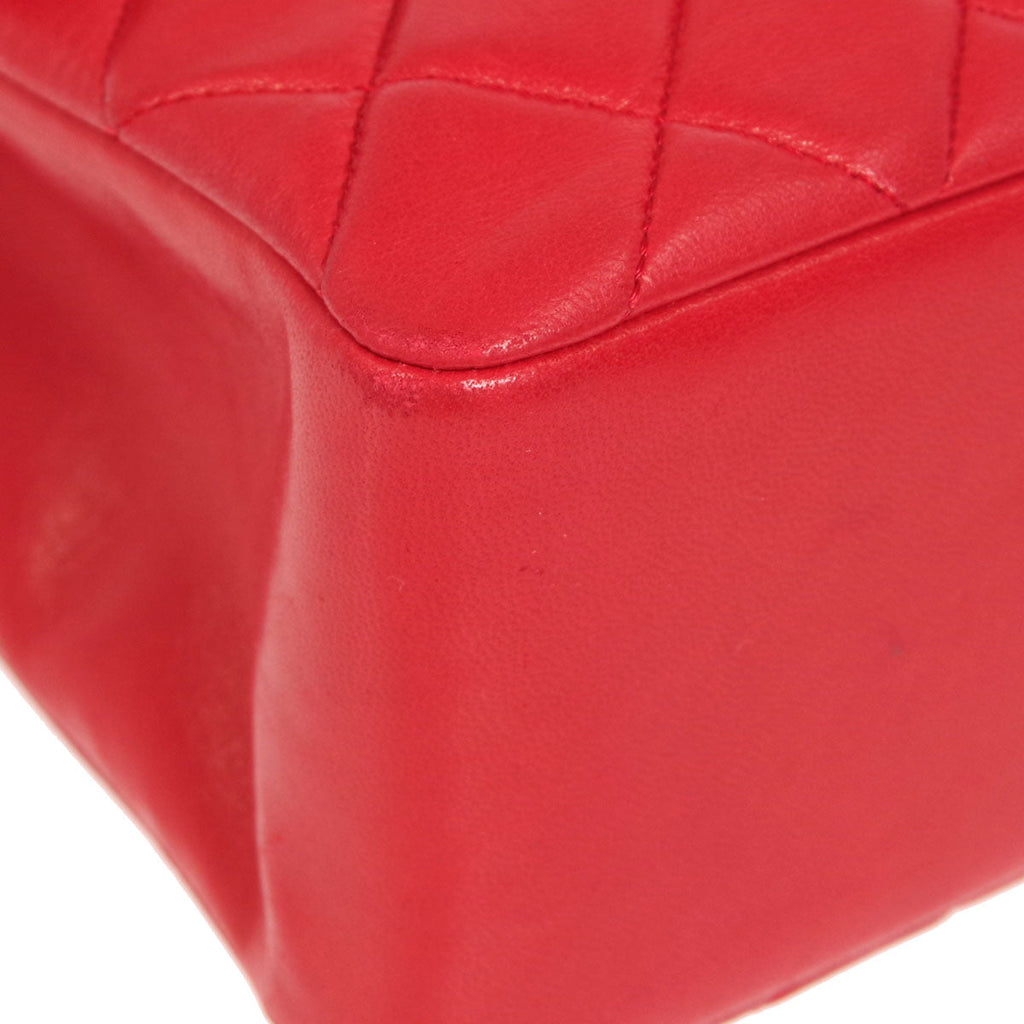 Chanel * Handbag Red Lambskin