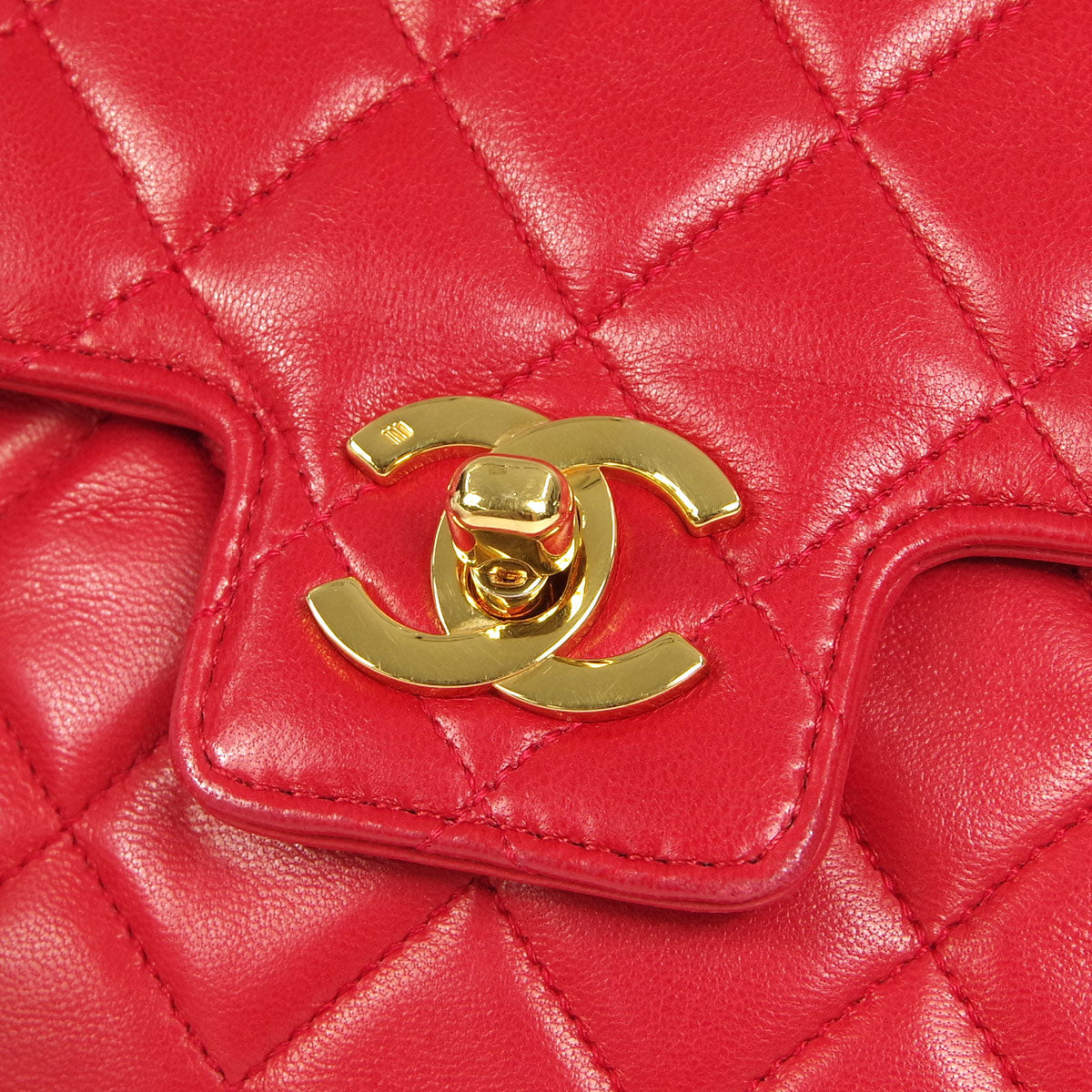 Chanel * Handbag Red Lambskin