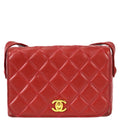 Chanel Full Flap Shoulder Bag Red Lambskin