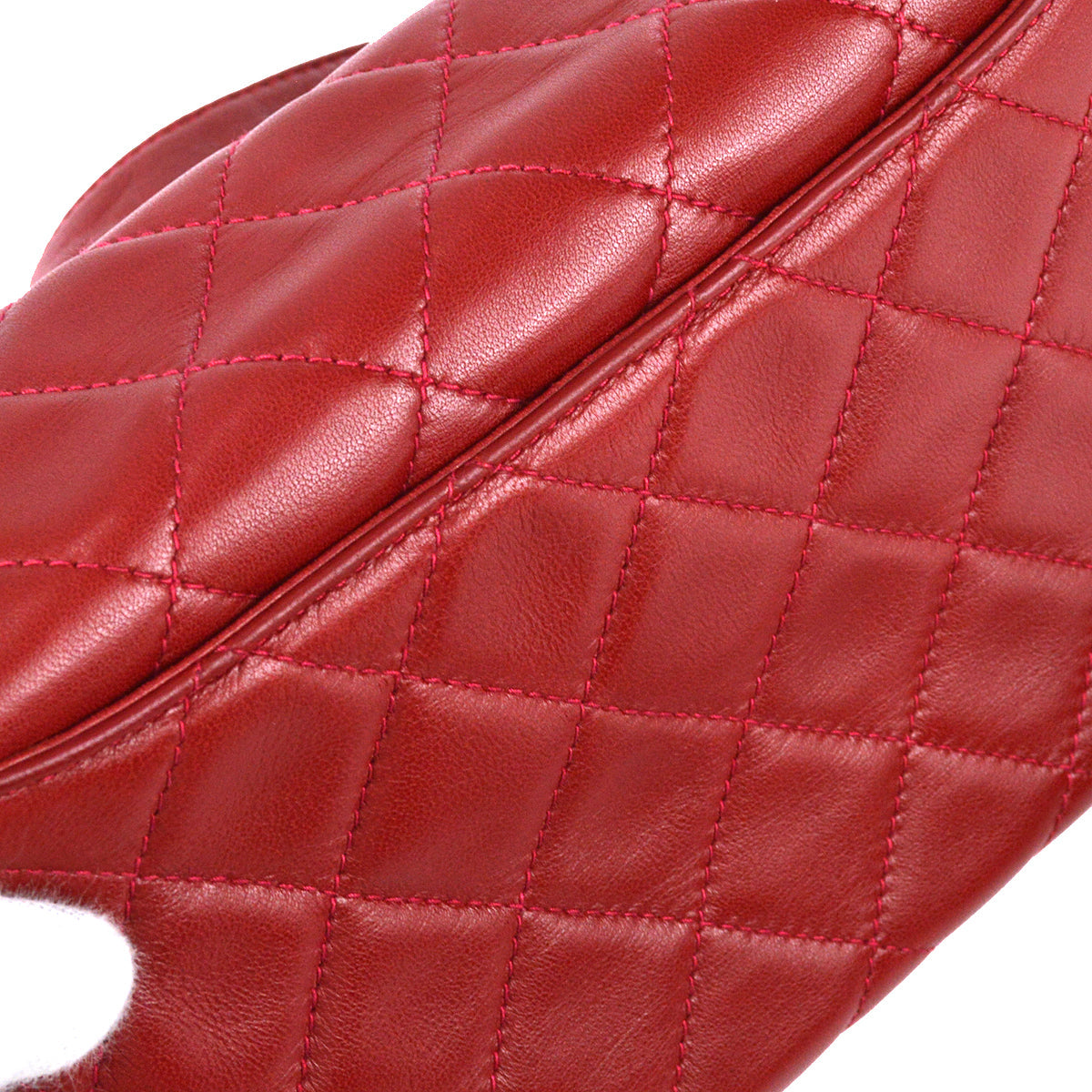 Chanel Full Flap Shoulder Bag Red Lambskin