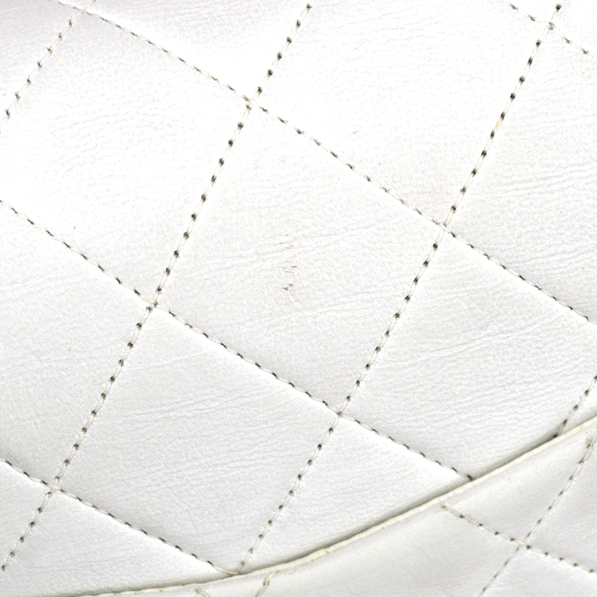 Chanel 1997-1999 White Lambskin Medium Classic Double Flap Bag