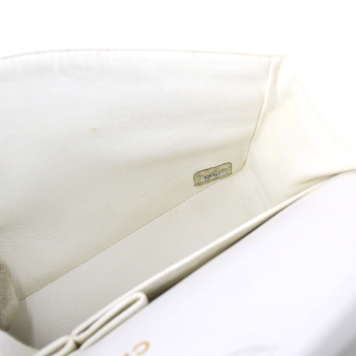 Chanel 1997-1999 White Lambskin Medium Classic Double Flap Bag