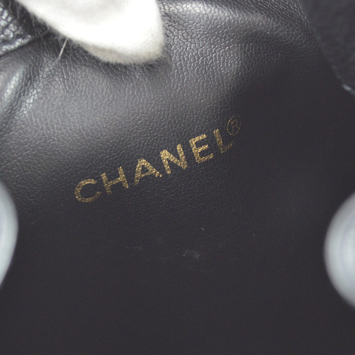 Chanel 1991-1994 Triple CC Bucket Shoulder Bag Black Caviar