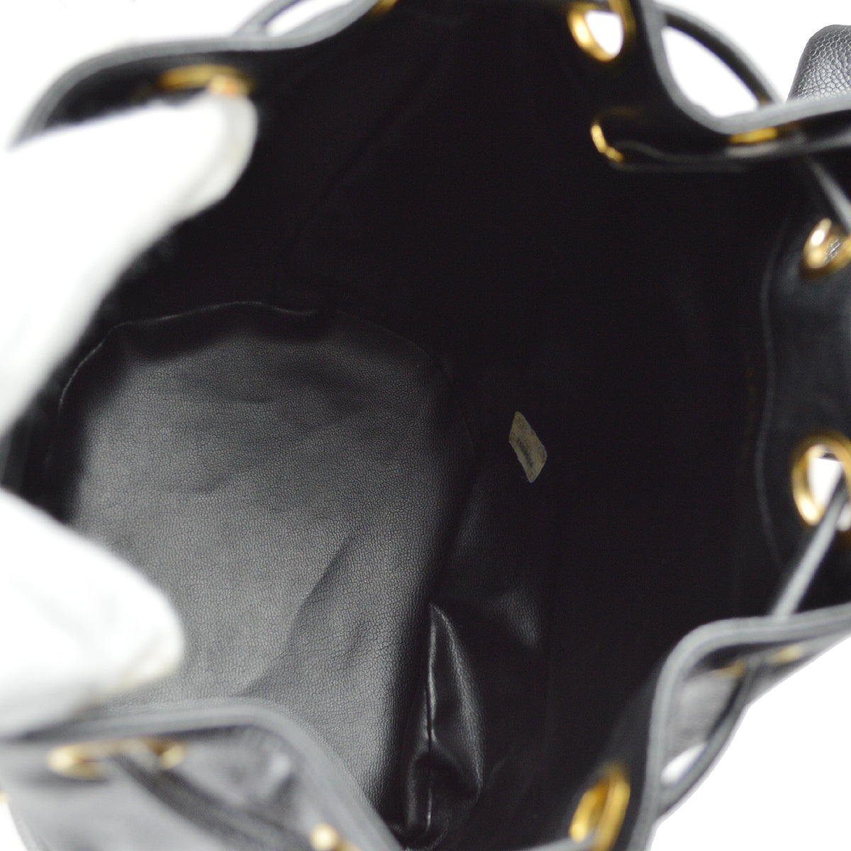 Chanel Triple CC Bucket Shoulder Bag Black Caviar