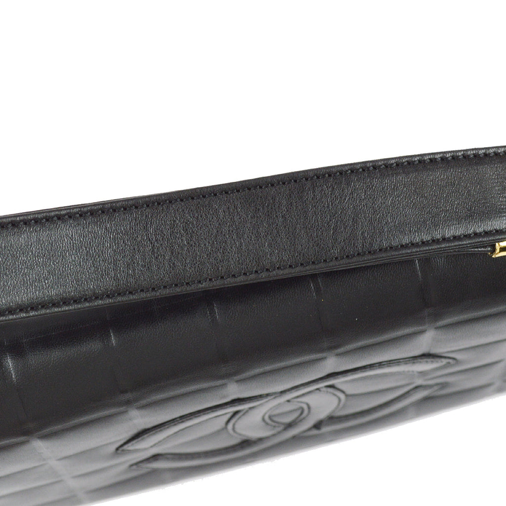 Chanel Choco Bar Shoulder Bag Black Lambskin