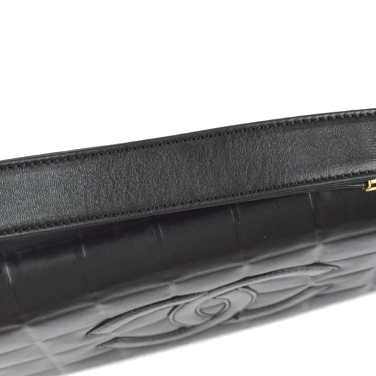 Chanel Choco Bar Shoulder Bag Black Lambskin
