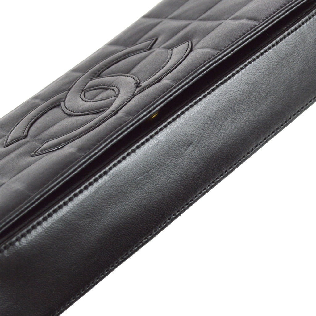 Chanel Choco Bar Shoulder Bag Black Lambskin
