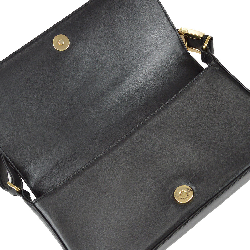 Chanel Choco Bar Shoulder Bag Black Lambskin