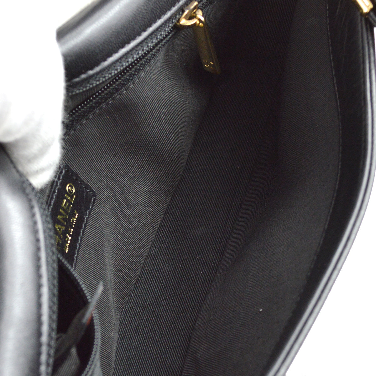 Chanel Choco Bar Shoulder Bag Black Lambskin
