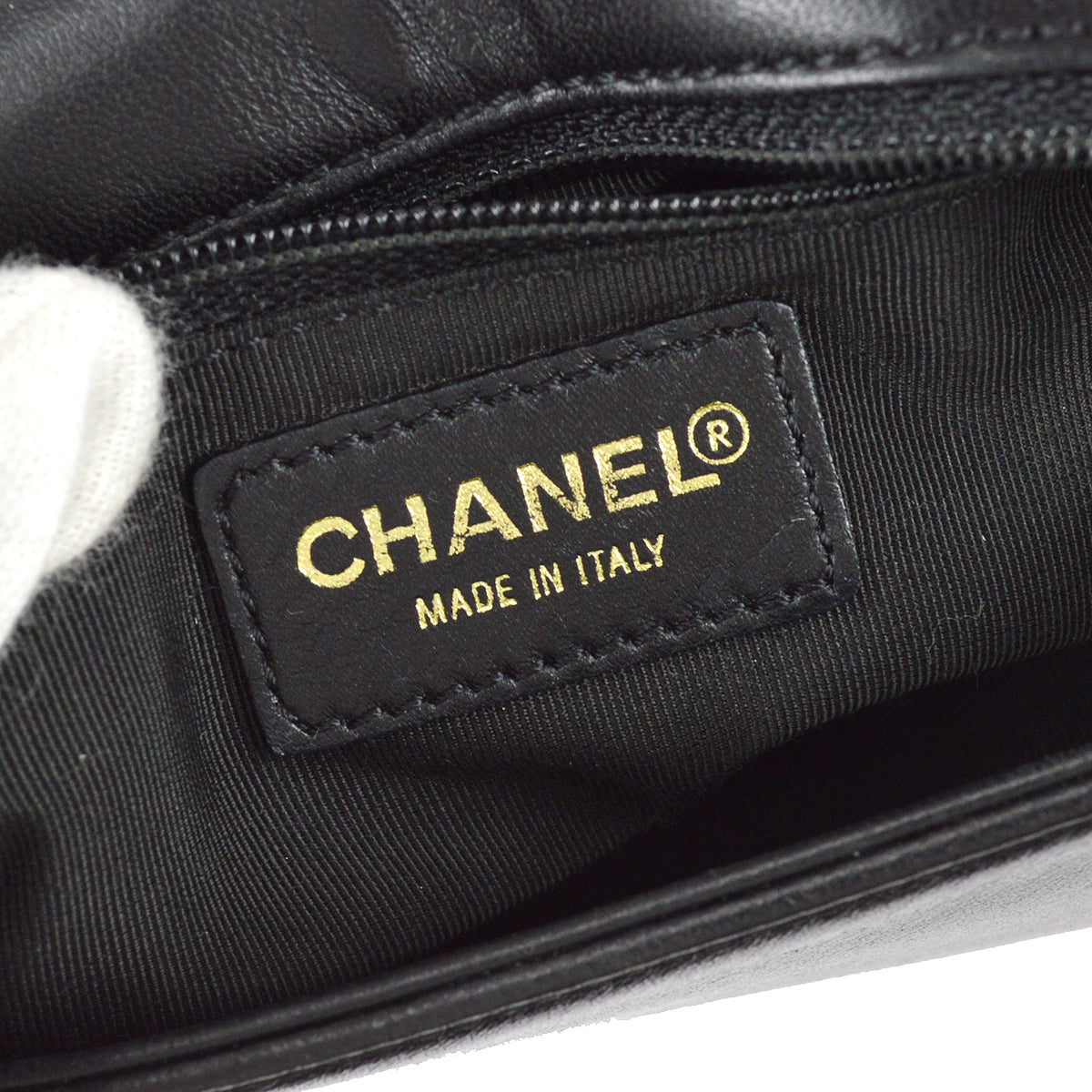 Chanel Choco Bar Shoulder Bag Black Lambskin