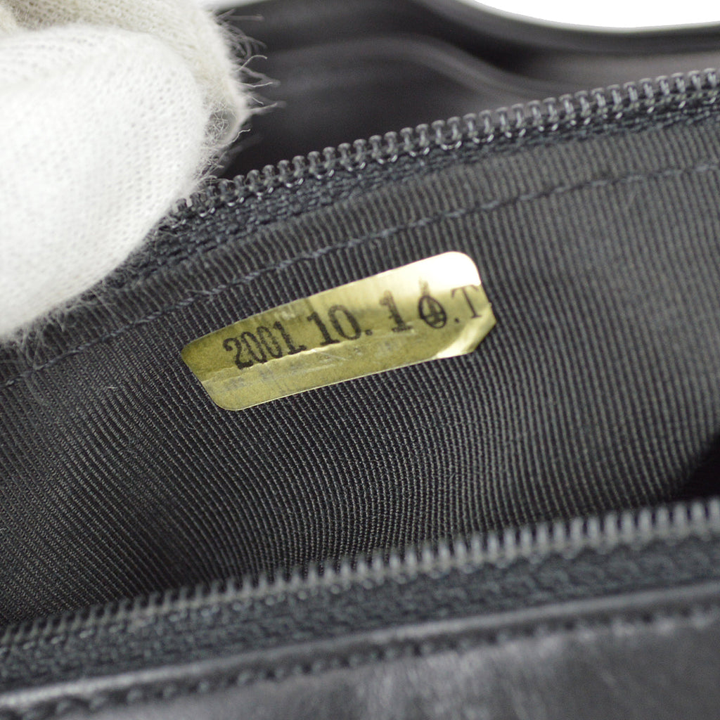 Chanel Choco Bar Shoulder Bag Black Lambskin